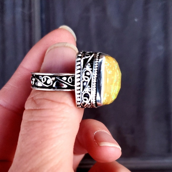 ***Sale*** New Triplet Opal 925 Silver Ring. - Picture 8 of 16